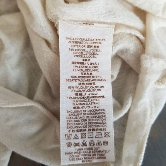 Free People urban outfitters Beige Embroidered Top Small - Picture 9 of 13